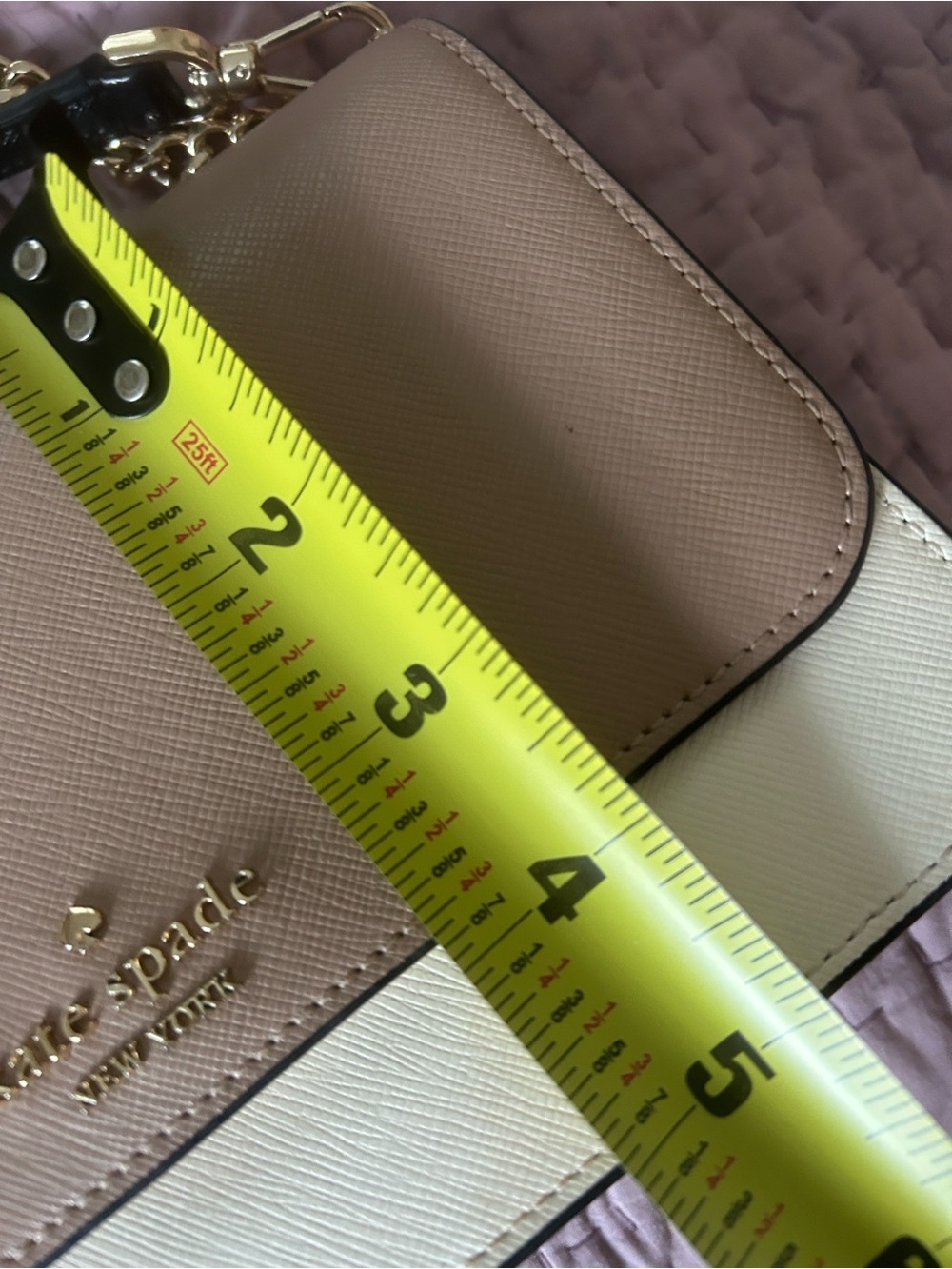 Kate Spade Two-Tone Brown & Cream - gold Chain Strap Crossbody - Picture 9 of 12
